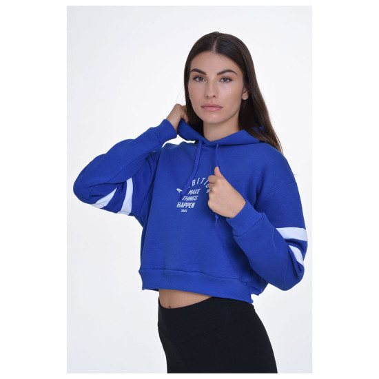 Target Γυναικείο φούτερ Cropped Hoodie Fleece "Ambition"